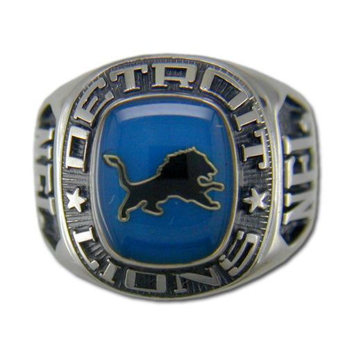Detroit Lions Large Classic Silvertone NFL Ring