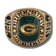 Green Bay Packers Large Classic Goldplated NFL Ring