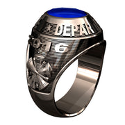 Sterling Silver Mens Traditional Firefighter Ring