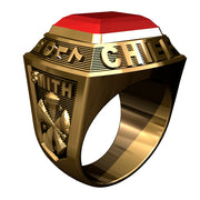 Mens Goldtone Championship Style Firefighter Ring -  Type I