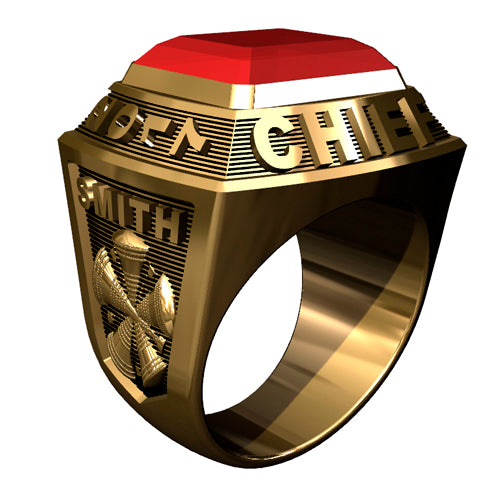 Mens Goldtone Championship Style Firefighter Ring -  Type I