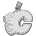 Calgary Flames C Logo Medium Silver Pendant