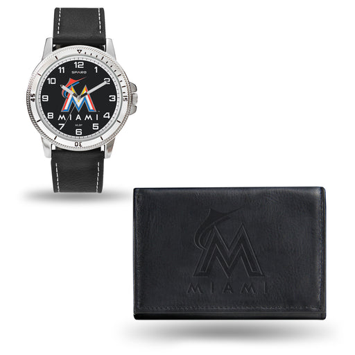 MLB Miami Marlins Leather Watch/Wallet Set by Rico Industries