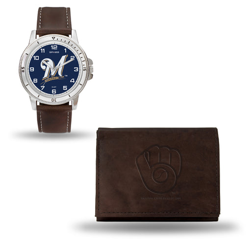MLB Milwaukee Brewers Leather Watch/Wallet Set by Rico Industries