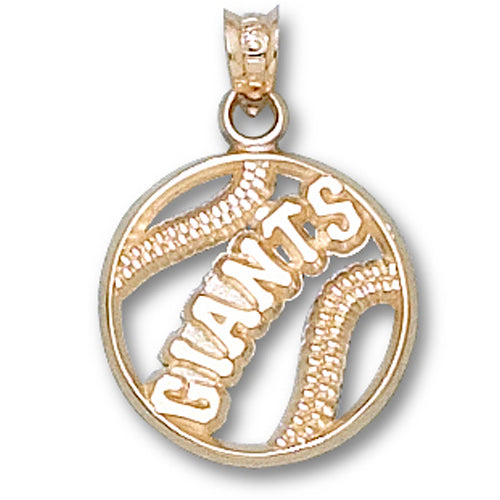 San Francisco Giants Pierced Baseball 10 kt Gold Pendant