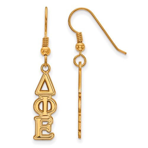 SS w/GP Delta Phi Epsilon Dangle Small Earrings