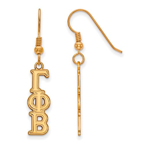SS w/GP Gamma Phi Beta Dangle Small Earrings