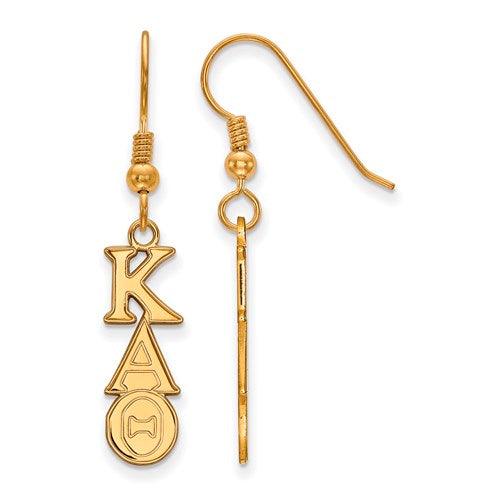 SS w/GP Kappa Alpha Theta Dangle Small Earrings