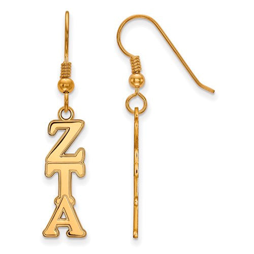 SS w/GP Zeta Tau Alpha Dangle Medium Earrings
