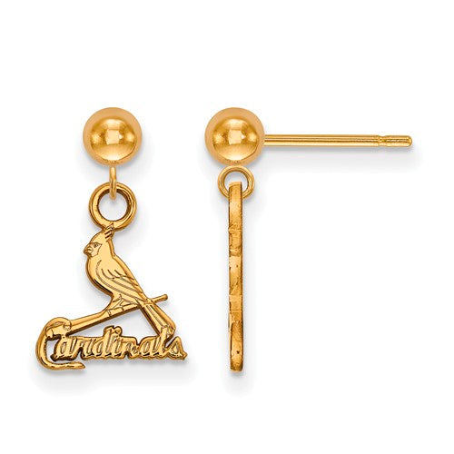 SS w/GP MLB  St. Louis Cardinals Dangle Ball Earrings