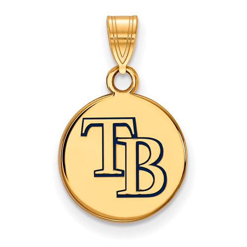 SS w/GP MLB  Tampa Bay Rays Small Enamel Disc Pendant