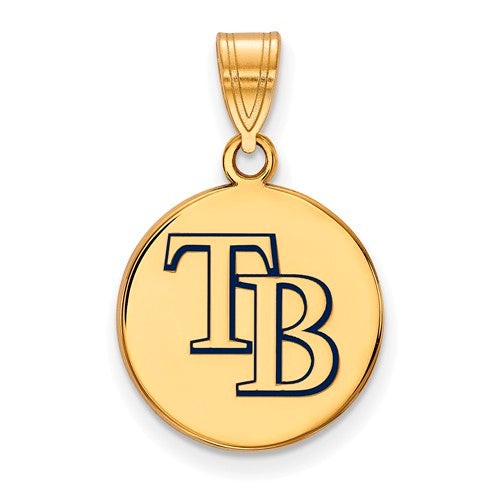 SS w/GP MLB  Tampa Bay Rays Medium Enamel Disc Pendant