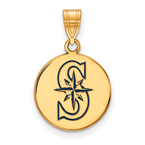 SS w/GP MLB  Seattle Mariners Medium Enamel Disc Pendant