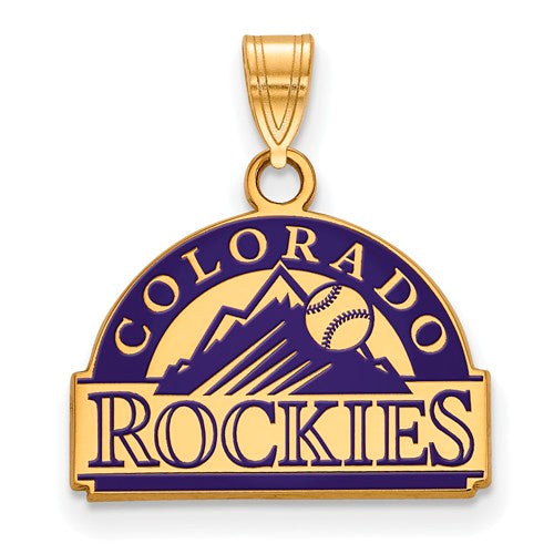 SS w/GP MLB  Colorado Rockies Small Enamel Alternate Logo Pendant