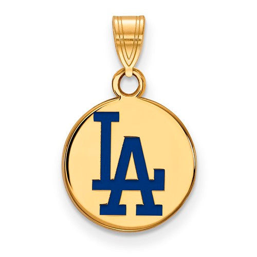 SS w/GP MLB  Los Angeles Dodgers Small Enamel Disc Pendant