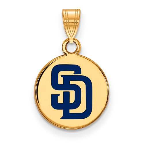SS w/GP MLB  San Diego Padres Small Enamel Disc Pendant