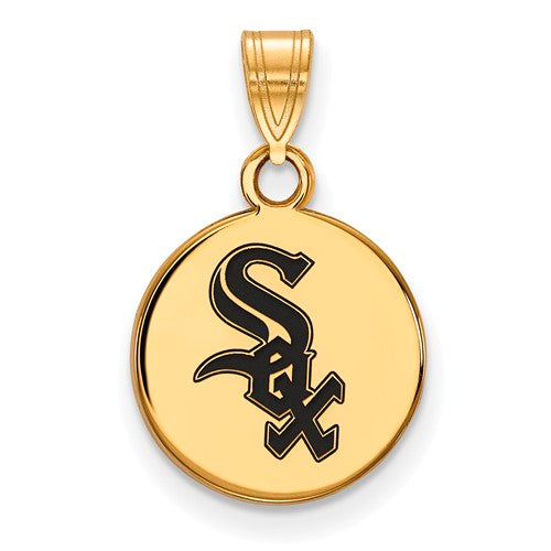 SS w/GP MLB  Chicago White Sox Small Enamel Disc Pendant