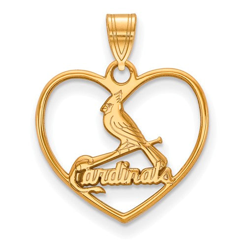 SS w/GP MLB  St. Louis Cardinals Pendant in Heart