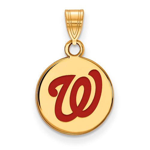 SS w/GP MLB  Washington Nationals Small Enamel Disc Pendant