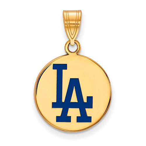 SS w/GP MLB  Los Angeles Dodgers Medium Enamel Disc Pendant
