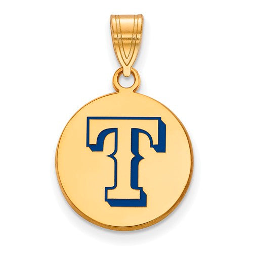 SS w/GP MLB  Texas Rangers Medium Enamel Disc Pendant