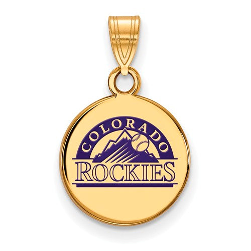 SS w/GP MLB  Colorado Rockies Small Enamel Disc Alt Logo Pendant