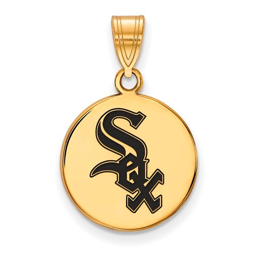 SS w/GP MLB  Chicago White Sox Medium Enamel Disc Pendant