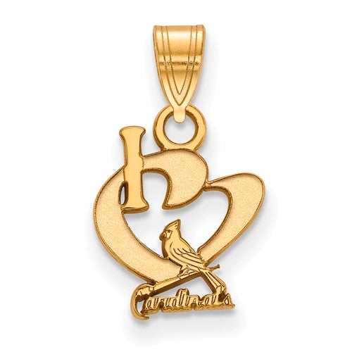 SS w/GP MLB  St. Louis Cardinals Small I Love Logo Pendant