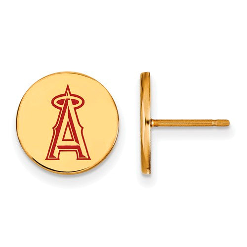 SS w/GP MLB  Los Angeles Angels Small Enamel Disc Earrings