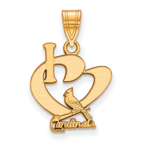SS w/GP MLB  St. Louis Cardinals Large I Love Logo Pendant