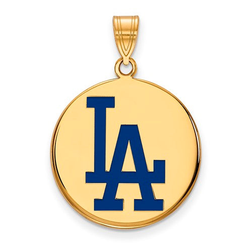 SS w/GP MLB  Los Angeles Dodgers Large Enamel Disc Pendant