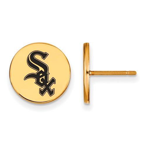 SS w/GP MLB  Chicago White Sox Small Enamel Disc Earrings