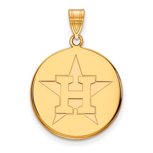 SS w/GP MLB  Houston Astros Large Disc Alternate Logo Pendant