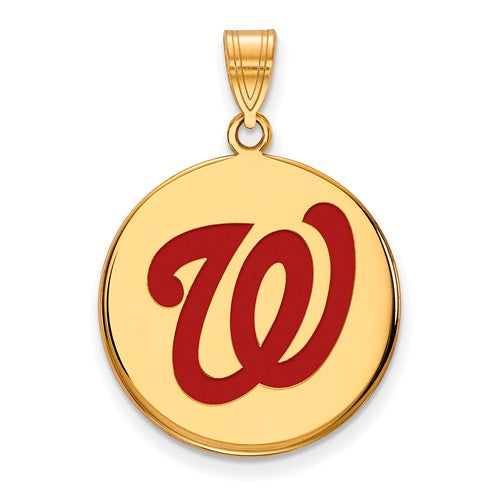 SS w/GP MLB  Washington Nationals Large Enamel Disc Pendant