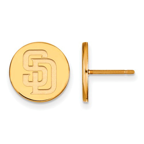 SS w/GP MLB  San Diego Padres Small Disc Earrings