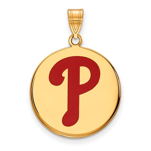 SS w/GP MLB  Philadelphia Phillies Large Enamel Disc Pendant