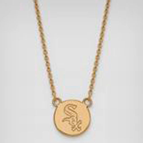 SS w/GP MLB  Chicago White Sox Small Disc Necklace