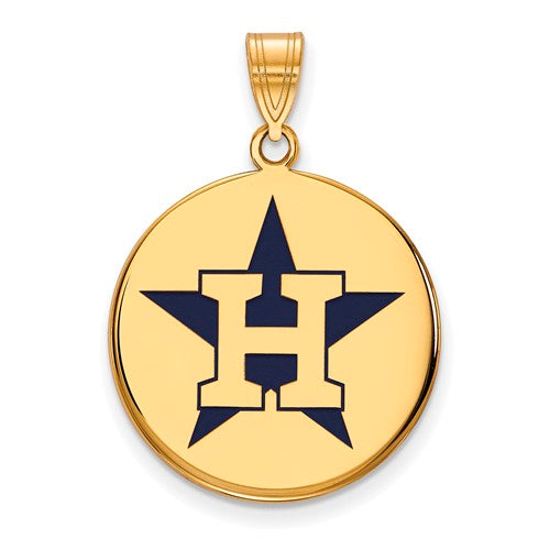 SS w/GP MLB  Houston Astros Large Enamel Disc Alternate Logo Pendant