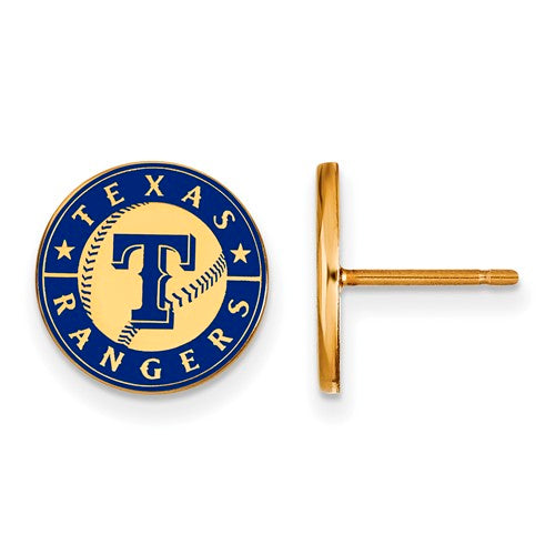 SS w/GP MLB  Texas Rangers Small Enamel Disc Earrings