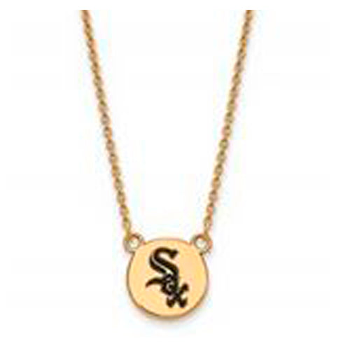 SS w/GP MLB  Chicago White Sox Small Enamel Disc Necklace