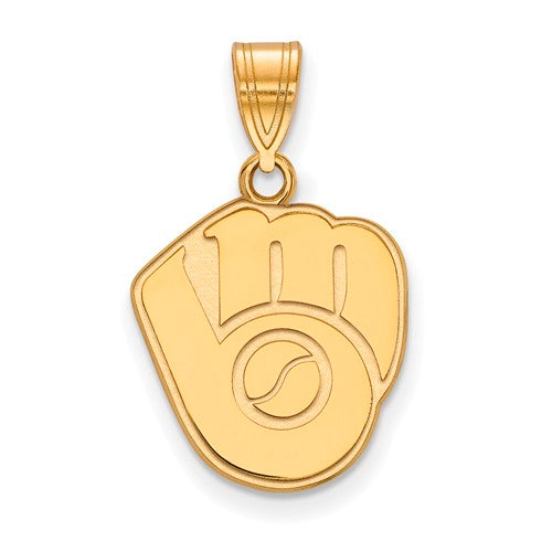 SS w/GP MLB  Milwaukee Brewers Medium Cap Logo Pendant