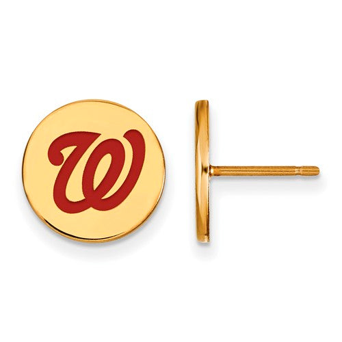 SS w/GP MLB  Washington Nationals Small Enamel Disc Earrings