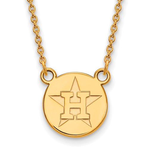 14kt Yellow Gold MLB Houston Astros Pendant Necklace. 18