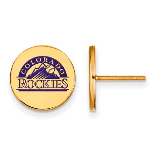 SS w/GP MLB  Colorado Rockies Small Enamel Disc Earrings