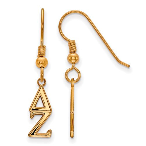 SS w/GP Delta Zeta XS Dangle Earrings