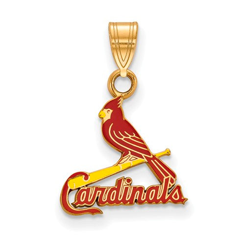 SS w/GP MLB  St. Louis Cardinals Bird and Bat Small Enameled Pendant