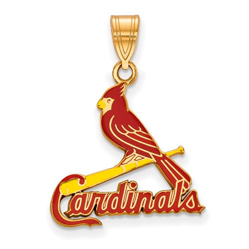 SS w/GP MLB  St. Louis Cardinals Bird and Bat Large Enameled Pendant