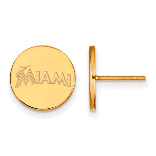SS GP  Miami Marlins Small "MIAMI" Disc Earrings