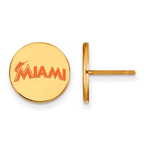 SS GP  Miami Marlins Small Enamel "MIAMI" Disc Earrings