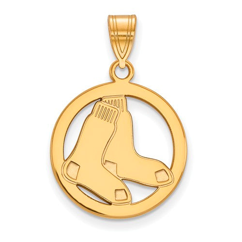 SS w/GP MLB  Boston Red Sox Small Logo Pendant in Circle